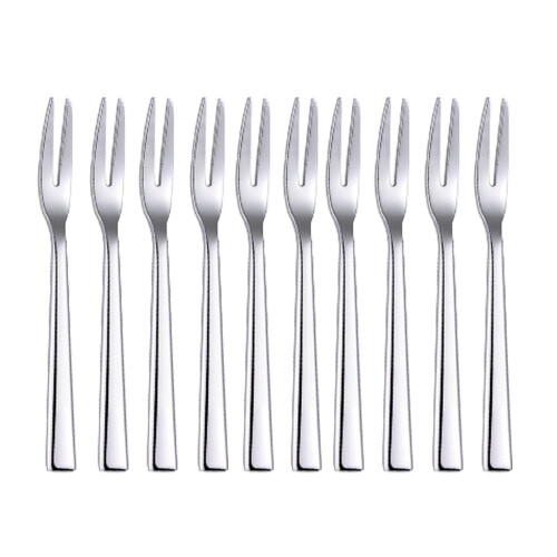 10Pcs 304 Stainless Steel Cocktail Dessert Fork Appetizer Snack Cake Fruit Forks Set