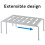 Expandable Kitchen Counter Shelf Organizer , Shelf with Retractable , Multi-Purpose Spice Rack Plastic Organizers White 2