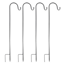 4 PeçAs Ganchos de Vigarista AjustáVeis, Vara de FestãO com Base, Gancho de Borda de Jardim para Luzes de Corda, Bola de Flores, Planta