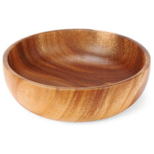 9,5 Zoll Holz SchüSsel, Holz Salat SchüSsel, GroßE Holz SchüSsel für Lebensmittel, Obst, Salate und Dekoration