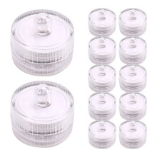 12 Piezas de Luz LED Sumergible, Velas de Té de Vela Sin Llama Impermeables Moradas, Festival de Temporada Bajo el Agua con Pilas