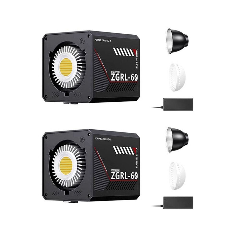 2X 60W Led Handheld Video Bi-Color 2800K-6500K Cob High Power Fill Live Broadcast Fill Eu Plug Light 4711954558702