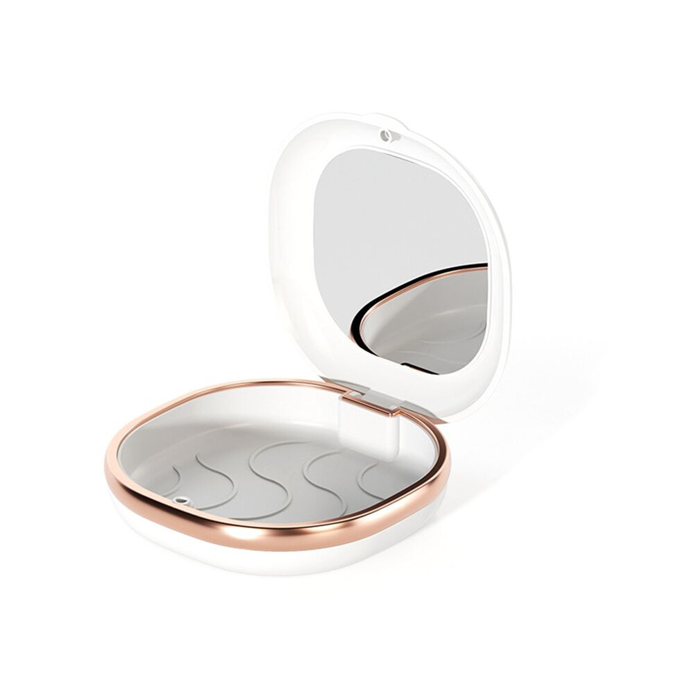 Braces Case with Mirror Dental Retainer Box Case Magnetic Aligner Mouth Guard Container for Travel False Denture Box,A