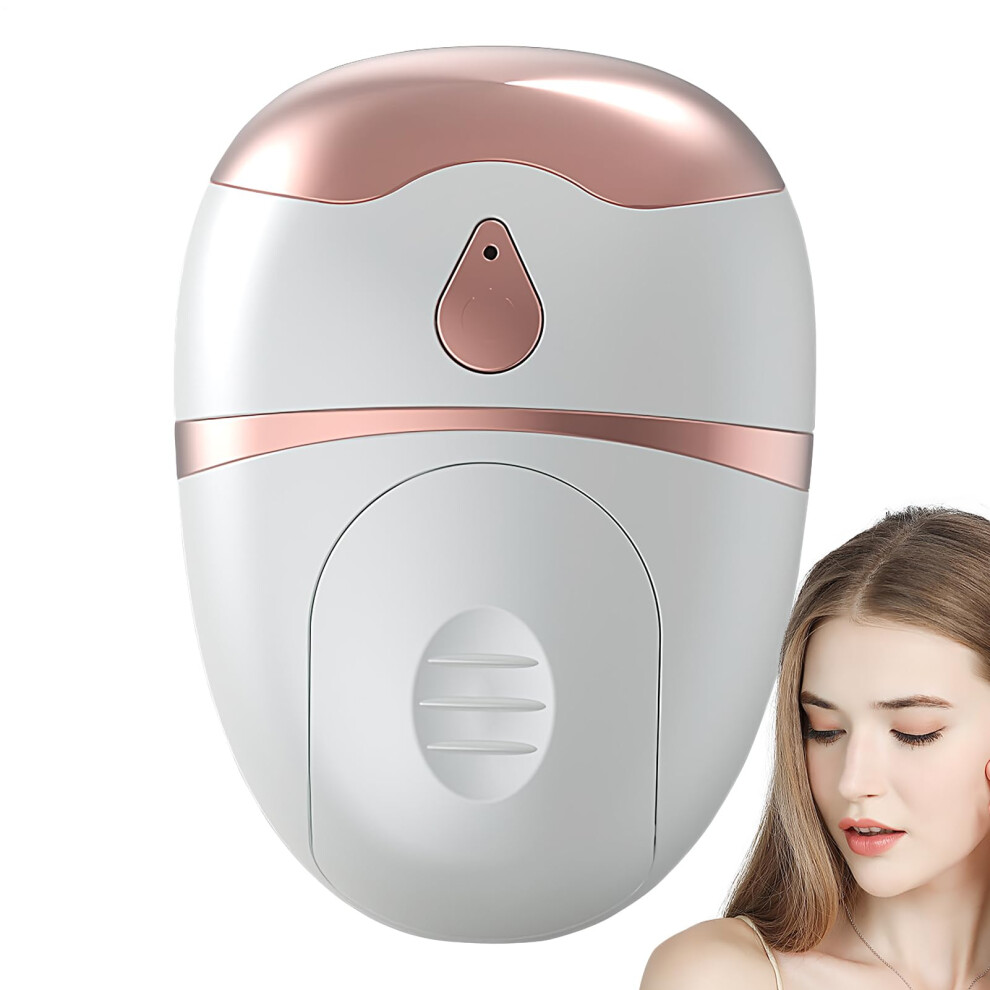 White Heated Eye Mask For Eye Contour And Puffiness Reduction Portable Vibration Face Massager 2 Modes Skin Care