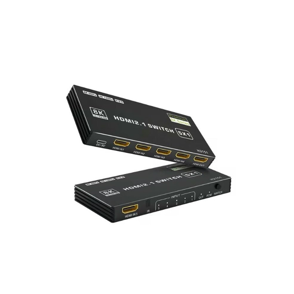 Hdmi 2.1 Switch 8K Ultra Hd 120Hz 5Port 48Gbps Splitter With Remote Control 9199774911955