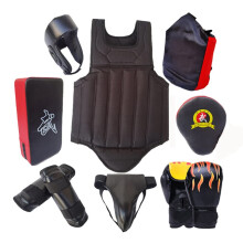 Martial Arts Protective Gear Set 8pcs Black Medium with Full Body Protection for Kickboxing Sparring