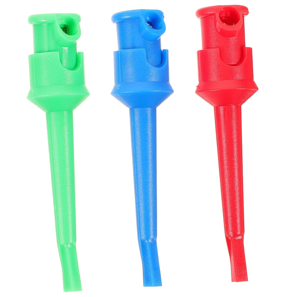 3Pcs Flexible Test Hook Clips Springloaded Mini Grabber Probes With Insulated Covers For Multimeter Testing 9382693151803