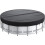 Round Solar Pool Cover For Above Ground Pools, 8 Ft, 210D Polyester, Foldable Drawstring, Silver And Black 2