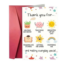 Thank You Teacher Cards, Teacher Appreciation Greeting Cards With Envelopes, 2 Pack, Birthday Leaving Gifts For Teacher