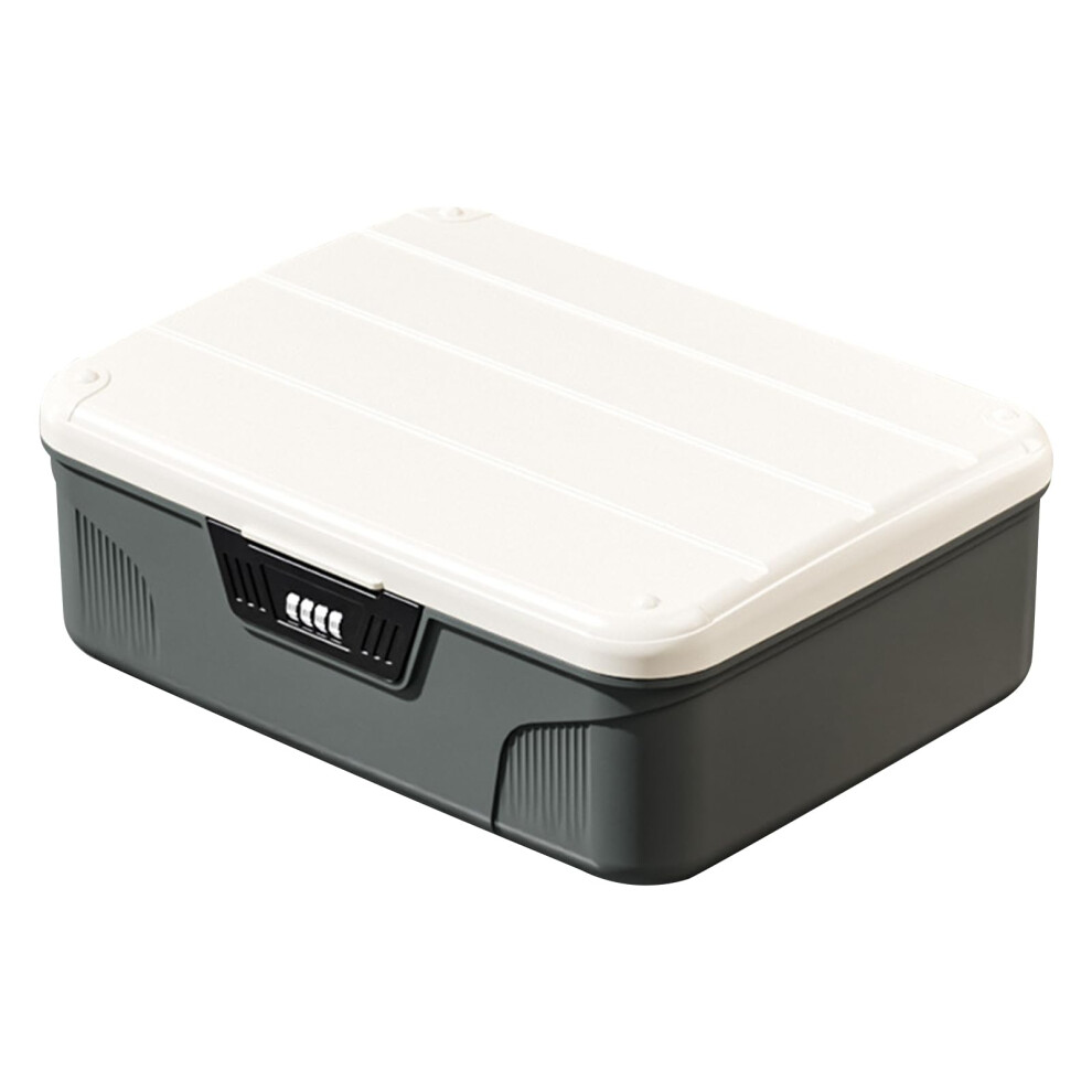 Gray Lockable Medicine Box, Childresistant Combination Lock, Partitioned 33X26x12 Cm, Refrigeratorsafe