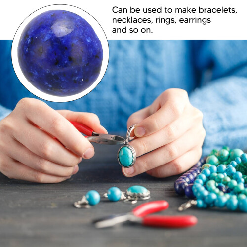 20pcs Lapis Lazuli 8mm Half Round Beads Flat Back Domes 1