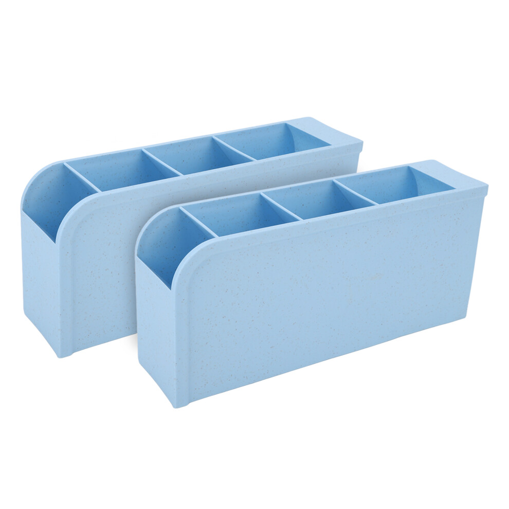 Plastic Desk Pencil Holder Sturdy Rotating Marker Holder Shelf Multi Divided Pen Storage Wide Application Stationery Classification Versatile
