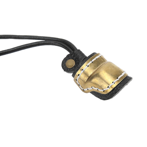 Adjustable Leather Lined Brass Thumb Ring for Archery Anti-Loss Cord 2