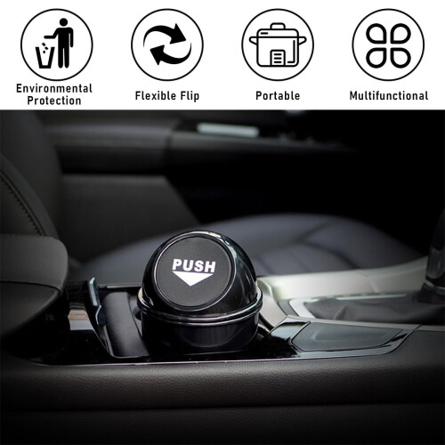 Car Trash Can with Lid, Leakproof Compact Cup Holder Fit, Mini Auto Garbage Bin for Car Interior 2