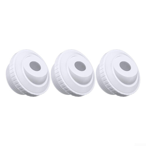Eyeball Nozzle, Bull's Eye Design, White Plastic, 3Pack, Pool Massage, Bathtub Compatibility