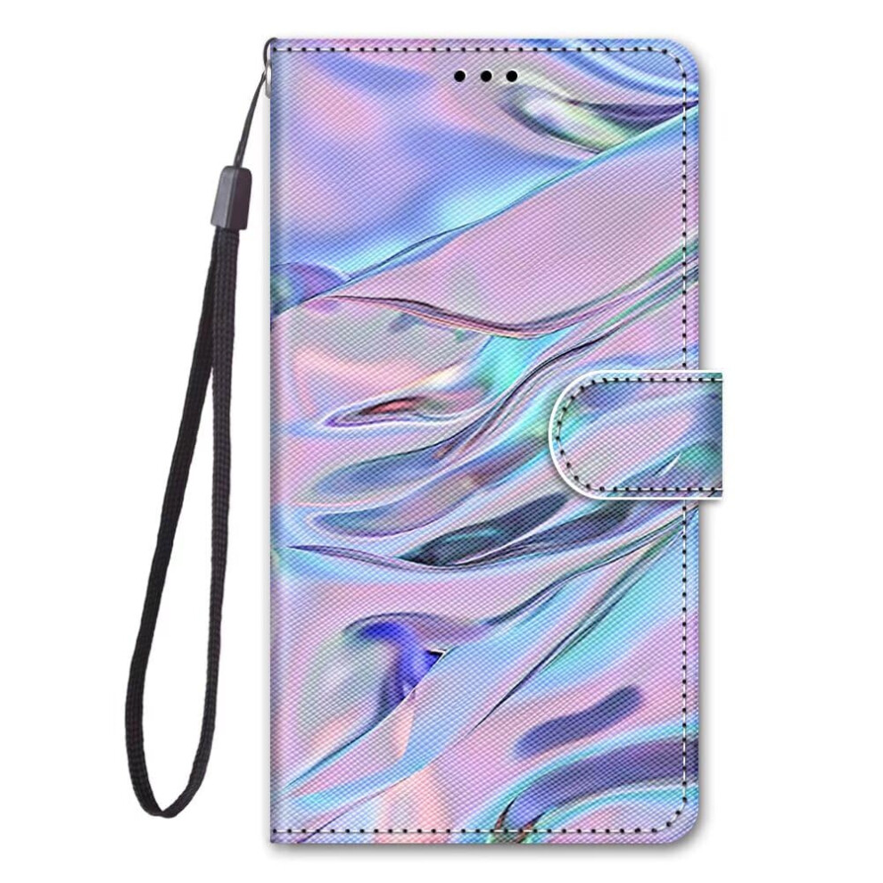 Miagon Full Body Wallet Case For Honor 90 Leather Flip Cover Magnetic Closure Stand Card Slot Colorful Pattern Wave 9199774912914