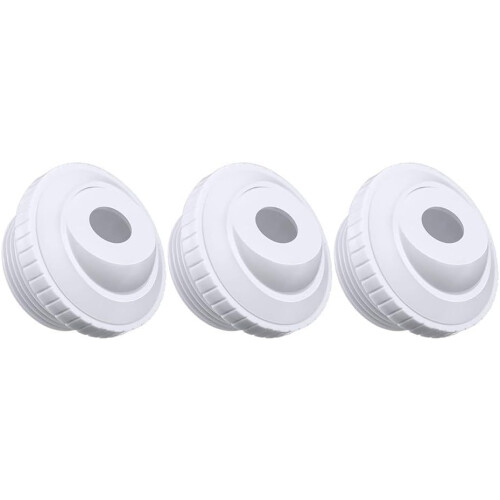 Eyeball Nozzle, Bull's Eye Design, White Plastic, 3Pack, Pool Massage, Bathtub Compatibility 2