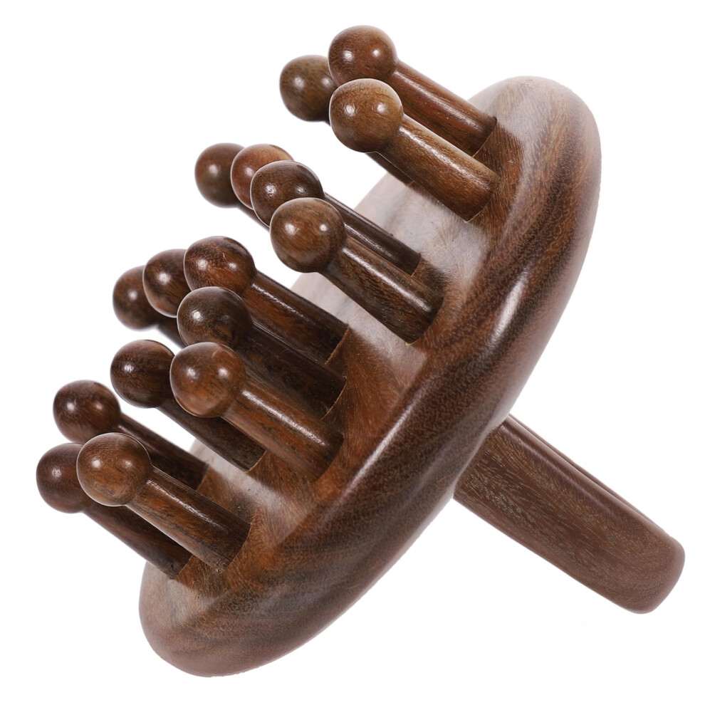 Unisex Wooden Massage Comb With Ergonomic Grip For Comfortable Scalp Relaxation And Quick Detangling