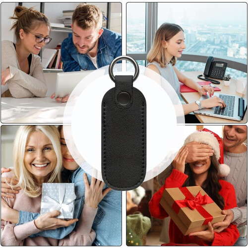 USB Flash Drive Case Waterproof Shockproof PU Leather Travel Organizer with Keychain Attachment 2