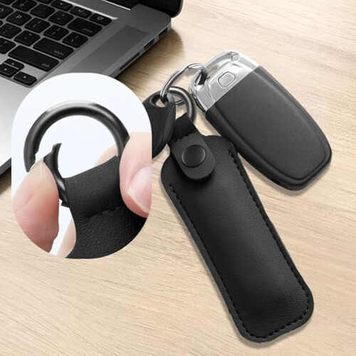 USB Flash Drive Case Waterproof Shockproof PU Leather Travel Organizer with Keychain Attachment 1