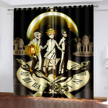 Kids Blackout Window Curtains 55X63 Inch Drop Eyelet Black Cartoon Boy 2 Panels Ring Thermal Insulated Nursery