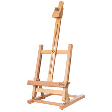 25' Mini HFrame Art Easel, Adjustable Beech Wood Tabletop Easel For Painting, Portable Drawing Stand, Natural Finish
