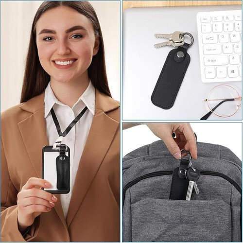 Flash Drive Case Artificial Leather USB Drive Case Memory Stick Pouch For Backpack And Work Bag Black 2