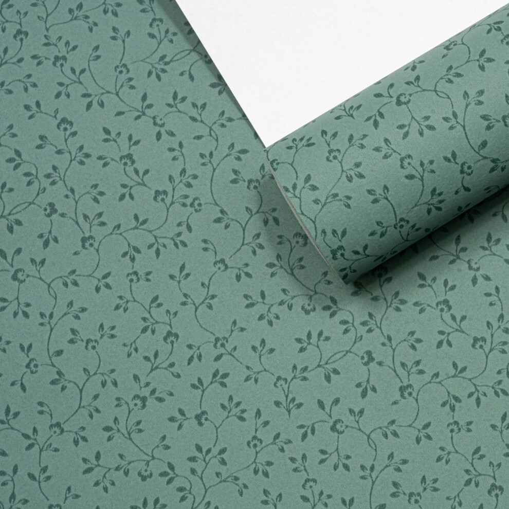 Green Floral Wallpaper Smooth Finish Feature Wall 5061103677587