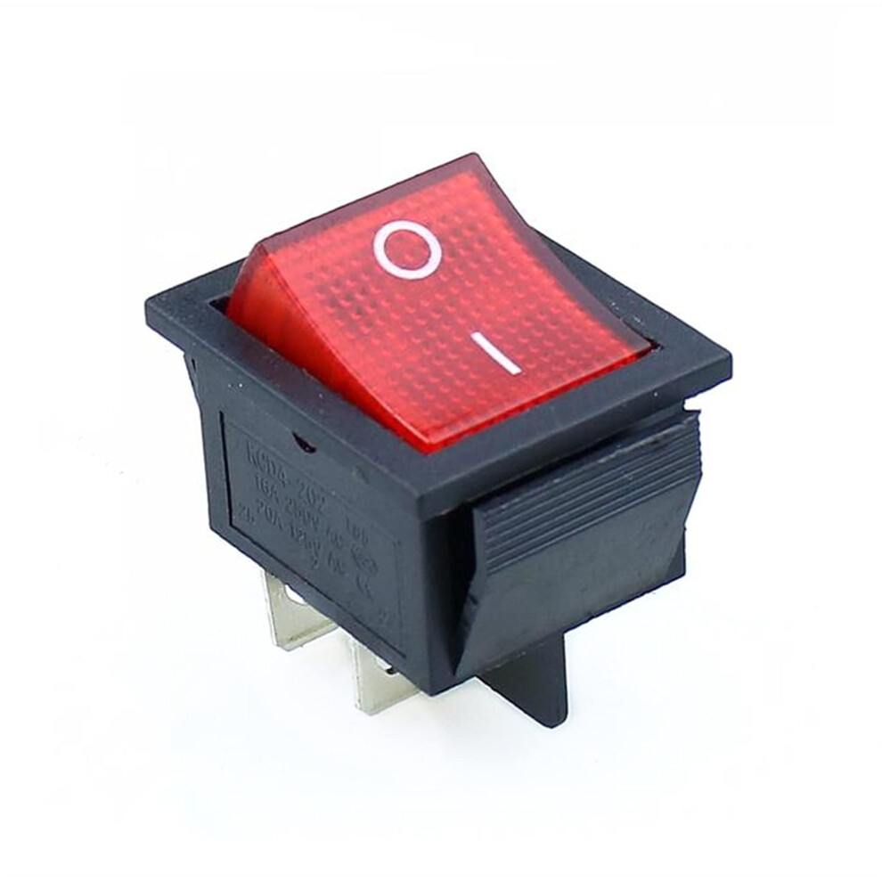 Rocker Switch Kcd4 16A 250V 4 Pin Red Illuminated Toggle Switch With Onoff Indicator 9199774913577