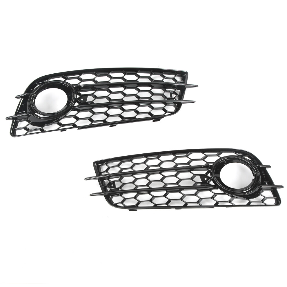 2 Pcs Matte Fog Grille Cover For A4 B8 S4 Black/Light 4261374861345