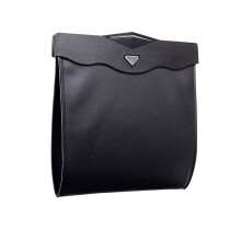 Car Trash Can with LED Light for Kia Sportage Stonic XCeed, Leather Leakproof Garbage Bin, Black