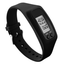 Pedometer Watch LCD Display Lightweight Calorie Counter Step Counter for Walking Running Jogging Hiking Black