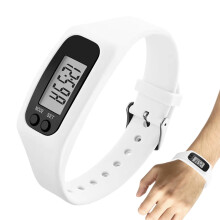 Pedometer Watch No App Required Calorie Counter Step Monitor For Walking Running Hiking Unisex White