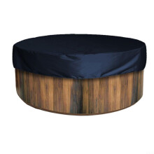 Waterproof Round Hot Tub Cover with UV Protection and Dustproof Outdoor Spa Shield 200x30cm Black