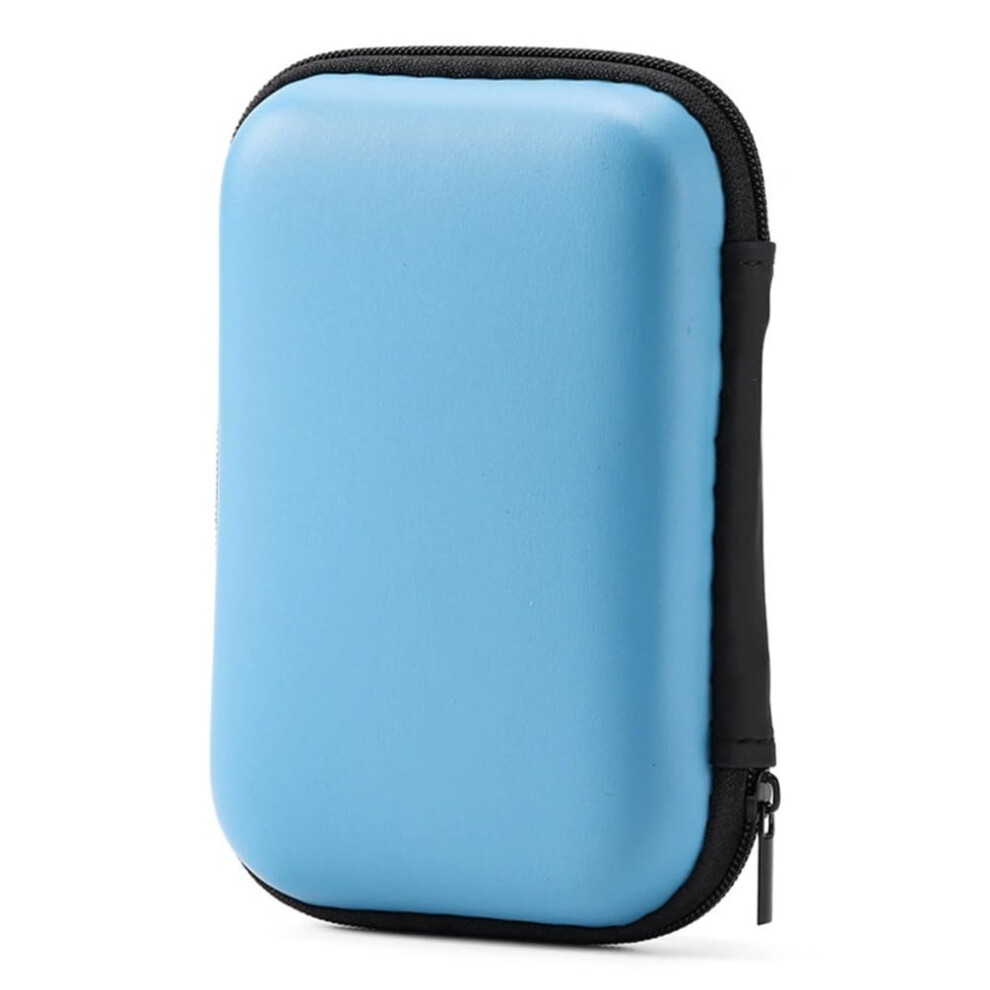 Hard Drive Case For 2.5 Inch External Hdd, Shockproof Storage Organizer With Zipper Closure, Light/Blue 9189345500589