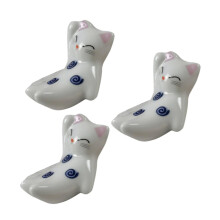 3Pcs Cartoon Ceramic Chopstick Rest Holder 3 Piece Set For Dining Table