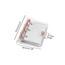 Mini Transparent 3-Ring Binder Cover 18.510.5cm with Pockets, Grid Pages
