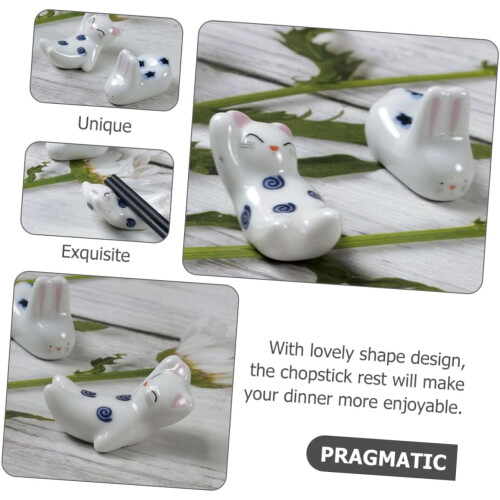 3Pcs Cartoon Ceramic Chopstick Rest Holder 3 Piece Set For Dining Table 1