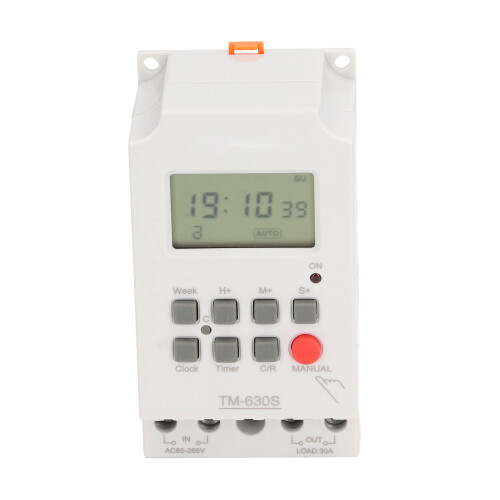 Second Setting Digital Timer Switch TM 630S K 30A ABS 7-Day Programmable