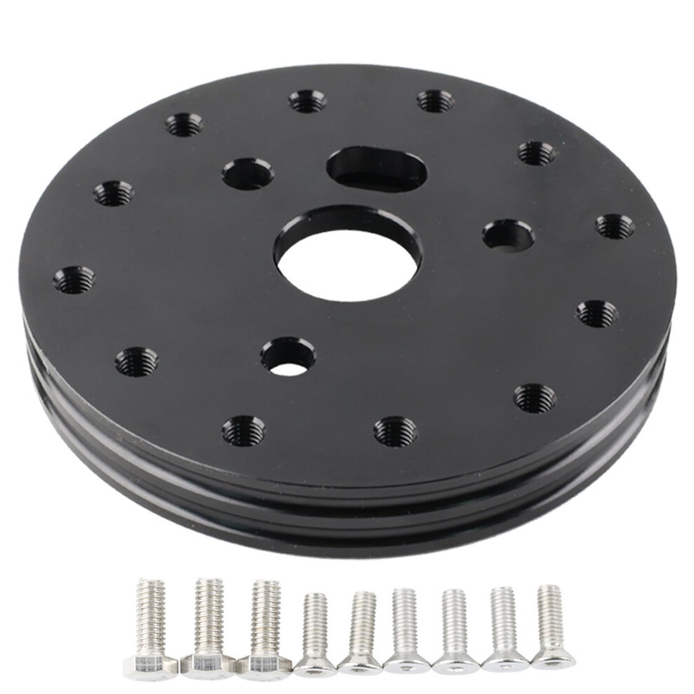Steering Wheel Hub Adapter 0.5 Inch 6 Hole To 3 Hole Aluminum Alloy Converter For Cars Black 9189345500909