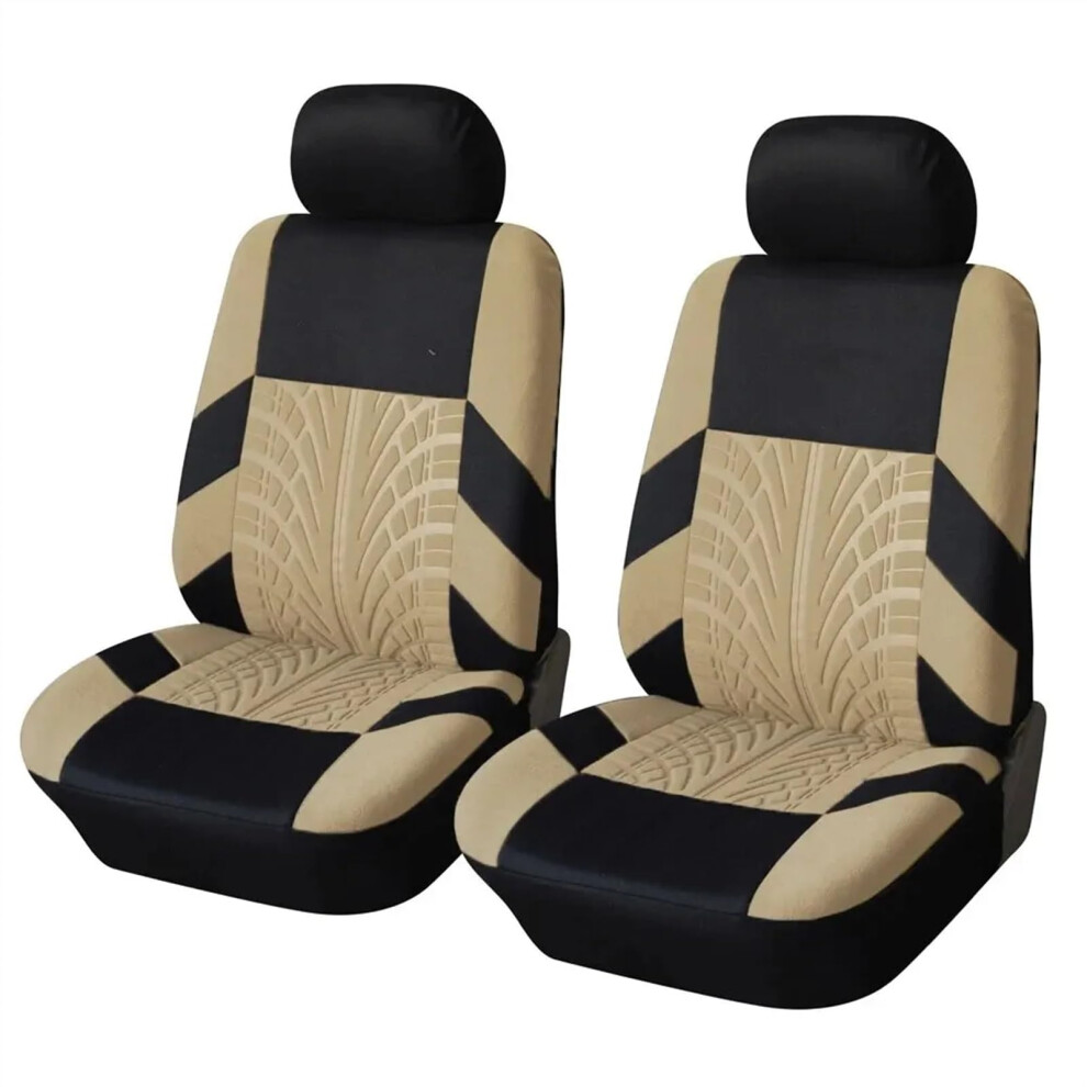Car Seat Cover Universal Cloth Car Seat Covers Full Set Front Split Rear Bench For Suv Sedan Van Beig 9347817340969