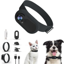 1080P Pet Camera Collar with 128GB Storage, Lightweight Cat Collar Camera for Indoor and Outdoor Use