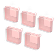 5 Stück Pink Klarsicht-Boxen für Schmuckaufbewahrung, klein, tragbar