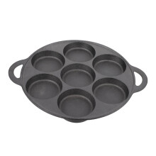 Non Stick Omelette Pan Cast Iron with Heat Insulated Grip for Eggs Snail Oyster Induction Hob
