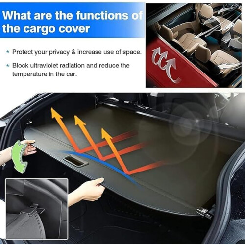 Car Trunk Cargo Cover 20172020 Retractable Parcel Shelf Security Shield Luggage Shade Boot Load Organizer 2