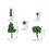85Pcs Miniature Model Trees Plastic Green for Sand Table Train Scenery 2