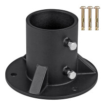 52mm Heavy Duty Fence Post Base, Black Powder Coated Metal Post Anchor for Round Column