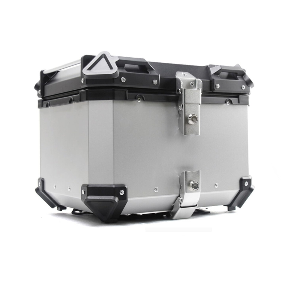 Universal Aluminum Motorcycle Case With Backrest, Waterproof Tail Box Luggage Trunk 28L 45L 55L 9347817451337