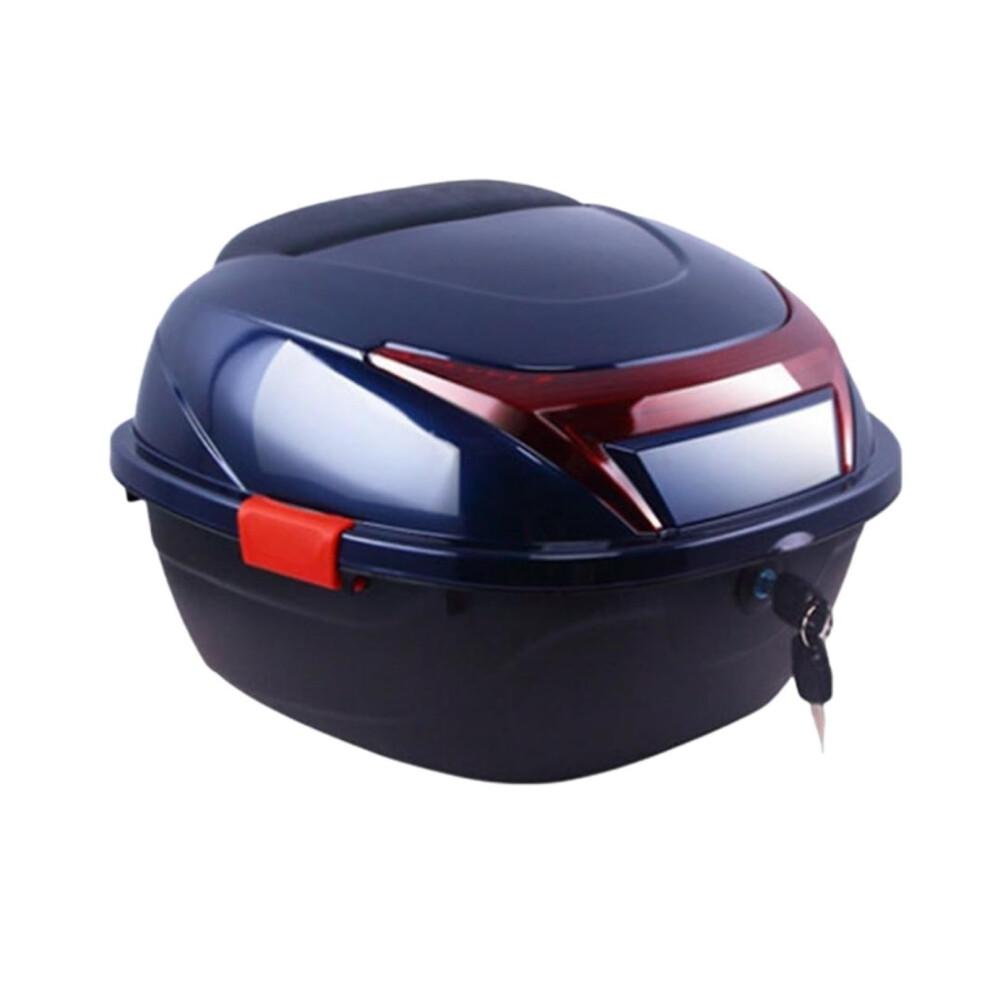 Motorcycle Case With Reflectors, Weatherproof Tail Box Storage For Scooter Moped Bike, Dark/Blue 9199774917018