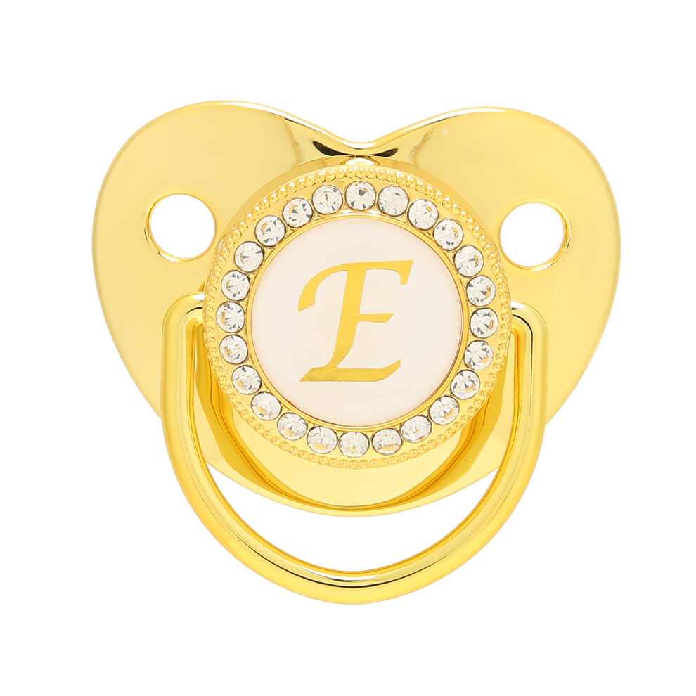 Golden Baby Pacifier Curved Design 26 Letters for 6-18 Months